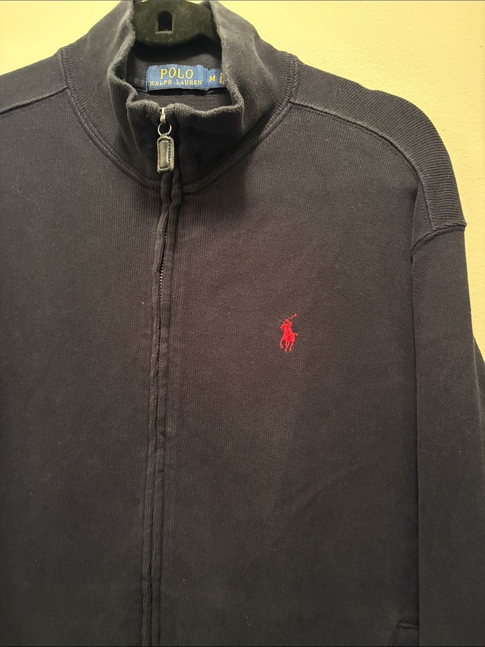 Polo Ralph Lauren Men's Navy Blue Full-Zip Mockneck Jacket/Sweater Size M